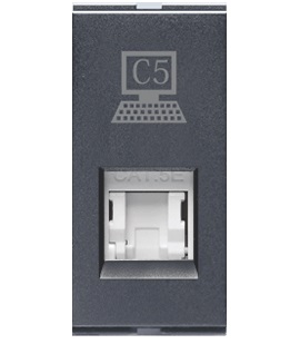 LISHA S7 1M - EDP Socket Outlet -RJ -45 (Cat 5e) with Shutter