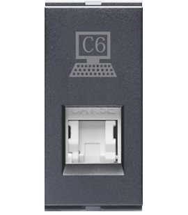 LISHA S7 1M - EDP Socket Outlet -RJ -45 (Cat 6) with Shutter